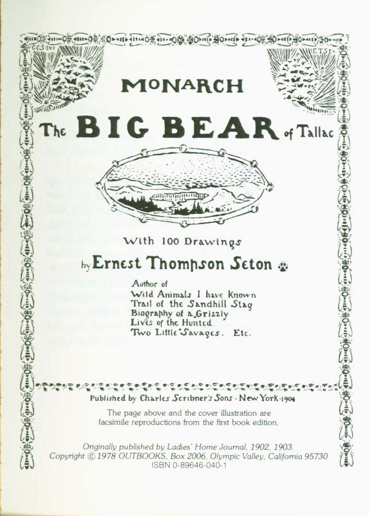 MONARCH, the Big Bear of Tallac in the Lake Tahoe High Sierra.&nbsp;vist0040m
